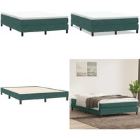 Boxspringbett ohne Matratze Dunkelgrün 140x210 cm Samt - Vidaxl Boxspringbett ohne Matratze Dunkelgrün 140x210 cm Samt - Vidaxl von VIDAXL