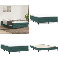 Boxspringbett ohne Matratze Dunkelgrün 140x220 cm Samt - Vidaxl Boxspringbett ohne Matratze Dunkelgrün 140x220 cm Samt - Vidaxl von VIDAXL