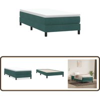 Vidaxl - Boxspringbett ohne Matratze Dunkelgrün 80x210 cm Samt von VIDAXL