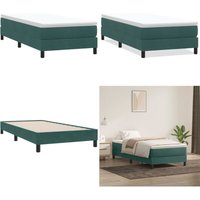 Vidaxl - Boxspringbett ohne Matratze Dunkelgrün 80x210 cm Samt von VIDAXL