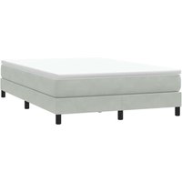 Vidaxl - Boxspringbett ohne Matratze Hellgrau 140x220 cm Samt von VIDAXL