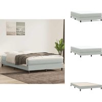 Boxspringbett ohne Matratze Hellgrau 160x220 cm Samt - Boxspringbett - Boxspringbetten - Bett - Schlafzimmermöbel von VIDAXL
