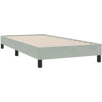 Vidaxl - Boxspringbett ohne Matratze Hellgrau 80x210 cm Samt von VIDAXL