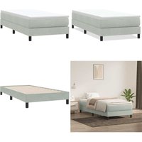 Boxspringbett ohne Matratze Hellgrau 80x210 cm Samt - Vidaxl Boxspringbett ohne Matratze Hellgrau 80x210 cm Samt - Vidaxl von VIDAXL