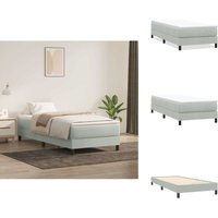 Vidaxl - Boxspringbett ohne Matratze Hellgrau 80x220 cm Samt - Boxspringbett - Boxspringbetten - Bett - Schlafzimmermöbel Vidaxl - Boxspringbett ohne Matratze Hellgrau 80x220 cm Samt - Boxspringbett - Boxspringbetten - Bett - Schlafzimmermöbel von VIDAXL