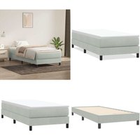 Vidaxl - Boxspringbett ohne Matratze Hellgrau 80x220 cm Samt Vidaxl - Boxspringbett ohne Matratze Hellgrau 80x220 cm Samt von VIDAXL