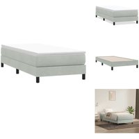 Boxspringbett ohne Matratze Hellgrau 90x210 cm Samt - Boxspringbett - Boxspringbetten - Bett - Schlafzimmermöbel Boxspringbett ohne Matratze Hellgrau 90x210 cm Samt - Boxspringbett - Boxspringbetten - Bett - Schlafzimmermöbel von VIDAXL
