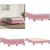 Boxspringbett ohne Matratze Rosa 120x220 cm Samt - Vidaxl Boxspringbett ohne Matratze Rosa 120x220 cm Samt - Vidaxl von VIDAXL