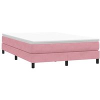 Boxspringbett ohne Matratze Rosa 140x210 cm Samt Vidaxl von VIDAXL