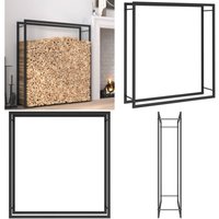 Brennholzregal Mattschwarz 110x28x116 cm Stahl - Brennholzregal - Kaminholzlagerung - Stahl Regal - Outdoor Regalsystem - Wetterfest - Home & Living von VIDAXL