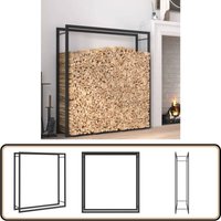 Brennholzregal Mattschwarz 110x28x116 cm Stahl - Brennholzregal - Kaminholzlagerung - Stahl Regal - Outdoor Regalsystem - Wetterfest Brennholzregal Mattschwarz 110x28x116 cm Stahl - Brennholzregal - Kaminholzlagerung - Stahl Regal - Outdoor Regalsystem - Wetterfest von VIDAXL