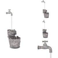 Vidaxl - Brunnen & Wasserfälle - Living Wasserspiel mit Hahn und Eimern Polyresin - Grau Vidaxl - Brunnen & Wasserfälle - Living Wasserspiel mit Hahn und Eimern Polyresin - Grau von VIDAXL