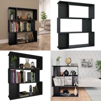 Bücherregal/Raumteiler Schwarz 80x24x96 cm Holzwerkstoff - Bücherregal - Regal - Holzmöbel - Schreibtischorganizer - Aufbewahrungssystem - Home & Bücherregal/Raumteiler Schwarz 80x24x96 cm Holzwerkstoff - Bücherregal - Regal - Holzmöbel - Schreibtischorganizer - Aufbewahrungssystem - Home & von VIDAXL