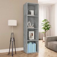 Bücherregal/TV-Schrank Betongrau 36x30x143 cm Holzwerkstoff Vidaxl von VIDAXL