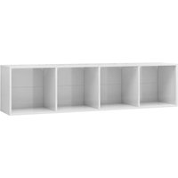 Bonnevie - Bücherregal/TV-Schrank,TV-Möbel Hochglanz-Weiß 143×30×36 cm vidaXL von BONNEVIE