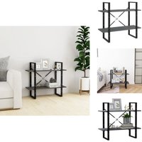 Bücherregal 2 Böden Grau 80x30x70 cm Massivholz Kiefer - Bücherregal - Regal - Holzmöbel - Industrielles Design - Grau Bücherregal 2 Böden Grau 80x30x70 cm Massivholz Kiefer - Bücherregal - Regal - Holzmöbel - Industrielles Design - Grau von VIDAXL