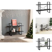 Bücherregal 2 Fächer Grau 100x30x70 cm Holzwerkstoff - Bücherregal - Regal - Industrielles Design - Grau - Holzwolle Bücherregal 2 Fächer Grau 100x30x70 cm Holzwerkstoff - Bücherregal - Regal - Industrielles Design - Grau - Holzwolle von VIDAXL