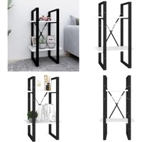 Bücherregal 2 Fächer Weiß 40x30x70 cm Holzwerkstoff - Bücherregal - Regal - Holzmöbel - Weißes Regal - Industrielles Design - Home & Living von VIDAXL