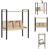 Bücherregal 2 Regalböden Schwarz Eiche 52x28x59cm Holzwerkstoff - Regal - Bücherregal - Wohnraumgestaltung - Stauraum - Industrielles Design Bücherregal 2 Regalböden Schwarz Eiche 52x28x59cm Holzwerkstoff - Regal - Bücherregal - Wohnraumgestaltung - Stauraum - Industrielles Design von VIDAXL