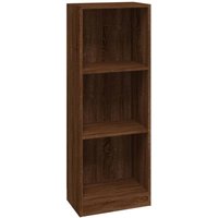 Vidaxl - Bücherregal 3 Fächer Braun Eichen-Optik 40x24x109 cm Braun von BONNEVIE