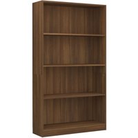 Bonnevie - Bücherregal,Standregal 4 Fächer Braun Eichen-Optik 80x24x142 cm vidaXL von BONNEVIE