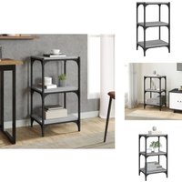 Bücherregal Grau Sonoma 40x33x70,5 cm Holzwerkstoff und Stahl - BucheRegal - Industrielles Regal - Regal Grau - Holzregal - Regal Wohnzimmer von VIDAXL