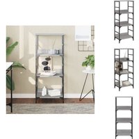 Bücherregal Grau Sonoma 50x33x117,5 cm Holzwerkstoff - Bücherregal - Holzregal - Industrielles Regal - Regal Grau - Aufbewahrungshelfe von VIDAXL