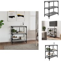 Bücherregal Grau Sonoma 60x33x70,5 cm Holzwerkstoff und Stahl - BucheRegal - Industrielles Regal - Regal Grau - Holzregal - Regal Wohnzimmer von VIDAXL
