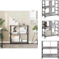 Bücherregal Grau Sonoma 78,5x33x82 cm Holzwerkstoff - BucheRegal - Industrielles Regal - Regal Grau - Regal Metall - Aufbewahrungshelfe von VIDAXL