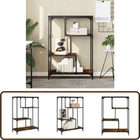 Bücherregal Räuchereiche 81x36x115 cm Holzwerkstoff und Stahl - BucheRegal - Industrielles Regal - Regal Holz - Regal Metall - Stauraum Schaffen von VIDAXL