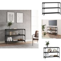 Bücherregal Schwarz 100x33x70,5 cm Holzwerkstoff und Stahl - BucheRegal - Industrielles Regal - Regal Schwarz - Stahlregal - Holzkasten von VIDAXL