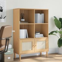 Bücherschrank senja Rattan-Look Braun 90x35x130 cm Kiefernholz Vidaxl Bücherschrank senja Rattan-Look Braun 90x35x130 cm Kiefernholz Vidaxl von VIDAXL