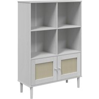 Vidaxl - Bücherschrank senja Rattan-Look Weiß 90x35x130 cm Kiefernholz von VIDAXL