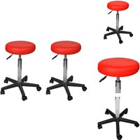 Bürohocker 2 Stk. Rot 35,5x84 cm Kunstleder - Rollhocker - Bürohocker - Sitzmöbel - Schreibtischstuhl - Ergonomischer Stuhl von VIDAXL