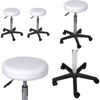 Vidaxl - Bürohocker 2 Stk. Weiß 35,5x84 cm Kunstleder - Rollhocker - Bürohocker - Schreibtischstuhl - Sitzmöbel - Weißer Stuhl - Home & Living von VIDAXL