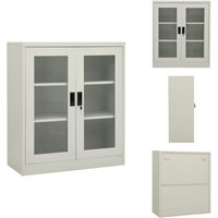 Büroschrank Hellgrau 90x40x105 cm Stahl - Aktenschrank - Büroorganisation - Stauraum - Schreibtischschrank - Metallregal Büroschrank Hellgrau 90x40x105 cm Stahl - Aktenschrank - Büroorganisation - Stauraum - Schreibtischschrank - Metallregal von VIDAXL