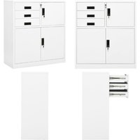 Vidaxl - Büroschrank Weiß 90x40x102 cm Stahl - Büroschrank - Aktenschrank - Schreibtischschrank - Stauraum - Metallschrank - Home & Living von VIDAXL