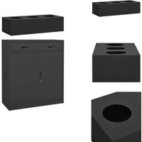Büroschrank mit Pflanzkasten Anthrazit 90x40x125 cm Stahl - Bürotisch - Schreibtisch - Metallschrank - Anthrazit - Garderobe Büroschrank mit Pflanzkasten Anthrazit 90x40x125 cm Stahl - Bürotisch - Schreibtisch - Metallschrank - Anthrazit - Garderobe von VIDAXL