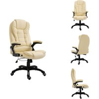 Bürostuhl Creme Kunstleder - Bürostuhl - Ergonomischer Stuhl - Drehstuhl - Arbeitsplatzsicherheit - Home Office von VIDAXL