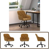 Bürostuhl Drehbar Braun Samt - Bürostuhl - Drehstuhl - Samtstuhl - Ergonomischer Stuhl - Arbeitsplatzstuhl von VIDAXL