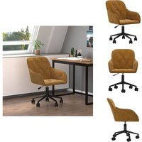 Bürostuhl Drehbar Braun Samt - Bürostuhl - Drehstuhl - Samtstuhl - Ergonomischer Stuhl - Arbeitsplatzstuhl Bürostuhl Drehbar Braun Samt - Bürostuhl - Drehstuhl - Samtstuhl - Ergonomischer Stuhl - Arbeitsplatzstuhl von VIDAXL