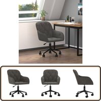 Bürostuhl Drehbar Dunkelgrau Samt - Bürostuhl - Drehstuhl - Samtstuhl - Arbeitsplatzstuhl - Home Office Stuhl von VIDAXL