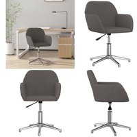 Bürostuhl Drehbar Dunkelgrau Stoff - Bürostuhl - Drehstuhl - Arbeitsplatzstuhl - Ergonomischer Stuhl - Schreibtischstuhl - Home & Living von VIDAXL