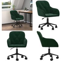Bürostuhl Drehbar Dunkelgrün Samt - Bürostuhl - Drehstuhl - Samtstuhl - Gamingstuhl - Arbeitsplatzstuhl - Home & Living von VIDAXL