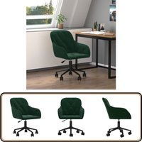 Bürostuhl Drehbar Dunkelgrün Samt - Bürostuhl - Drehstuhl - Samtstuhl - Gamingstuhl - Arbeitsplatzstuhl von VIDAXL