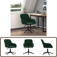 Bürostuhl Drehbar Dunkelgrün Samt - Bürostuhl - Drehstuhl - Samtstuhl - Gamingstuhl - Home Office von VIDAXL