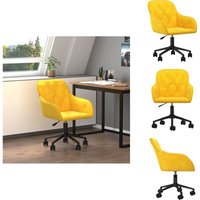 Bürostuhl Drehbar Gelb Samt - Bürostuhl - Drehstuhl - Samtstuhl - Gelber Stuhl - Arbeitsplatzstuhl Bürostuhl Drehbar Gelb Samt - Bürostuhl - Drehstuhl - Samtstuhl - Gelber Stuhl - Arbeitsplatzstuhl von VIDAXL