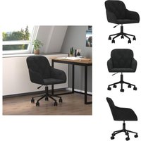 Bürostuhl Drehbar Schwarz Samt - Bürostuhl - Drehstuhl - Samtstuhl - Schwarzer Stuhl - Ergonomischer Stuhl von VIDAXL