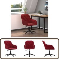 Bürostuhl Drehbar Weinrot Samt - Samtsofa - Drehstuhl - Bürostuhl - Ergonomischer Stuhl - Arbeitsplatzstuhl von VIDAXL