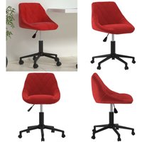 Bürostuhl Drehbar Weinrot Samt - Vidaxl Bürostuhl Drehbar Weinrot Samt - Vidaxl von VIDAXL